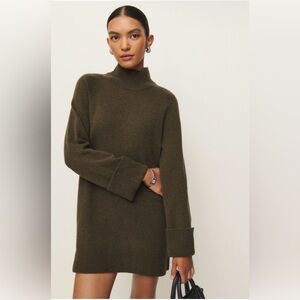 Reformation Dark Olive Turtleneck Sweater